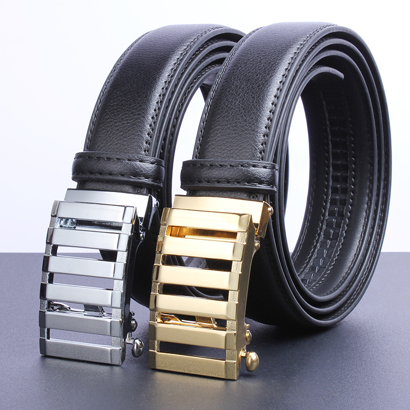 Boutique Men's Automatic Leather Buckle Belt New Business Casual Genuine Leather Belt Men's Jeans Belt Belt