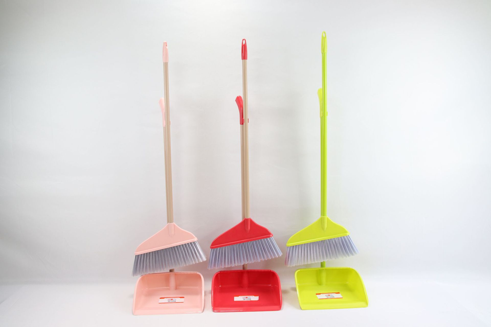 鲜色套扫 塑兴 家必美8021-1 铁杆套装扫把簸箕