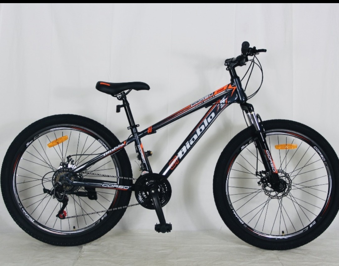 26寸21速山地通勤变速自行车,铝合金彩刀圈,减震前叉,双碟刹