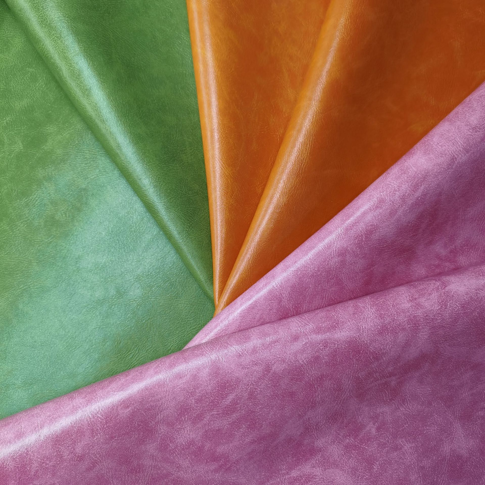 现货双色套色亮面油皮纹树皮纹油面皱纹 箱包皮带钱包人造革面料