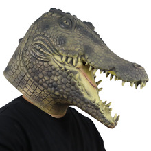 鳄鱼面具动漫装扮恐龙面具 凶狠动物头套面具 万圣节动物鳄鱼面具