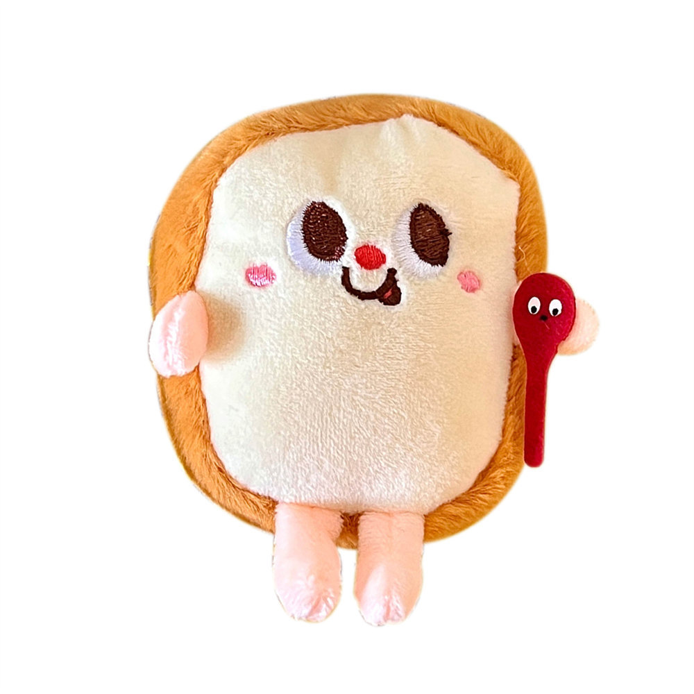 Cute Creative French Fries Burger Doll Pendant Backpack Couple Plush Hang Decorations Girl Car Keychain Little Doll