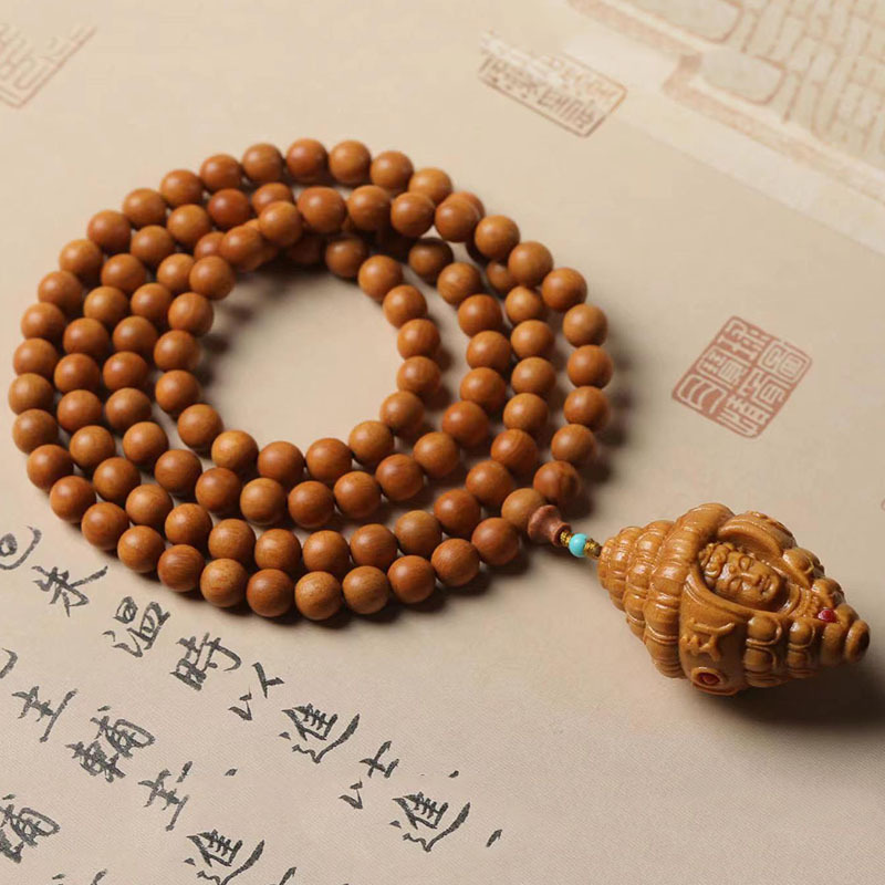 澳洲檀香108颗佛珠手链檀香木08珠子diy搭配佛螺吊坠男女文玩手串