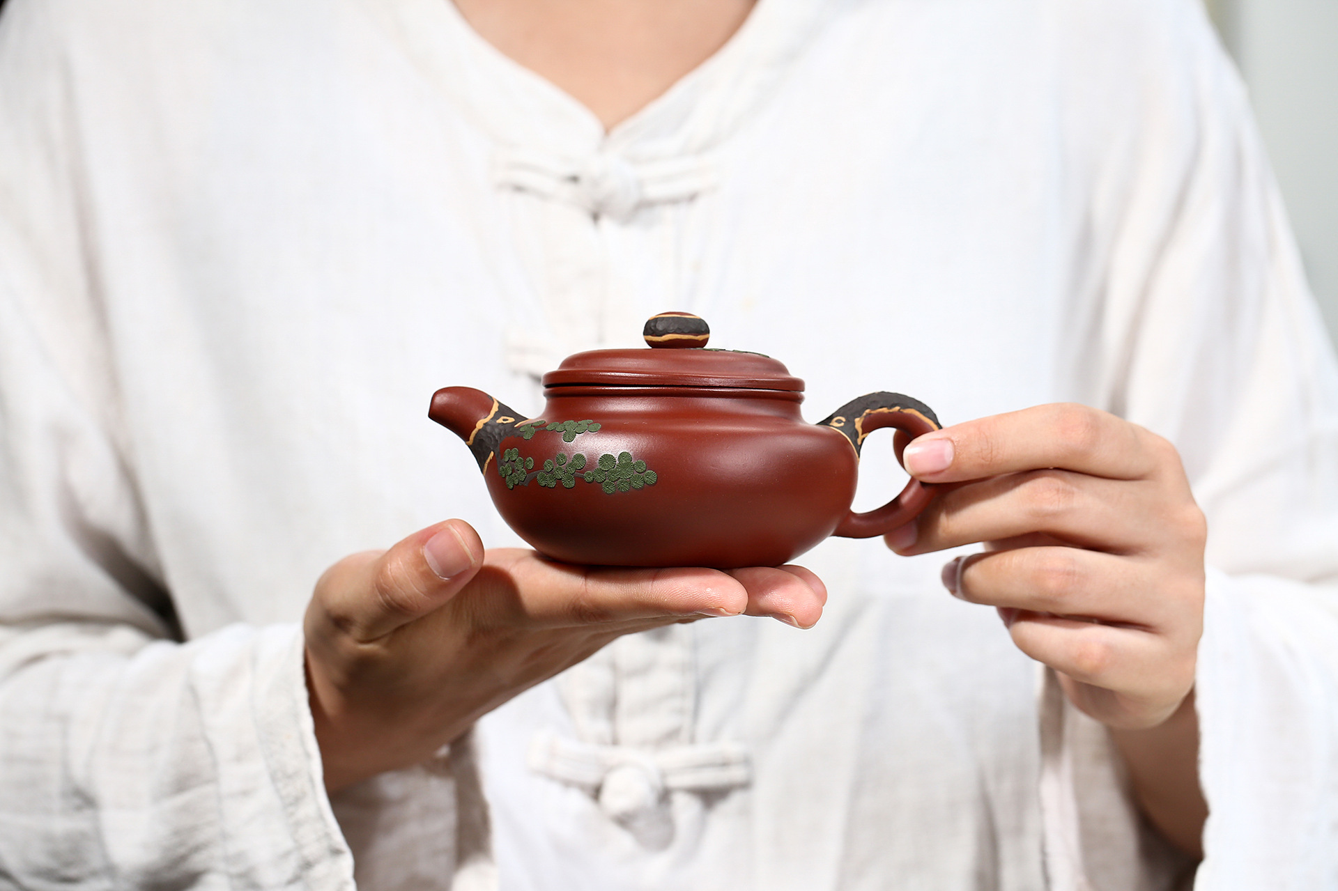 批发宜兴姜礼明纯手紫砂壶大红袍松皮仿古茶壶家用泡茶具一件代发