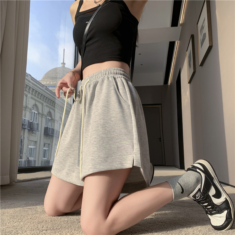 (Air Layer Split Shorts) American High Top Sports Loose Shorts Casual Slim-Fit Versatile Leggings Women