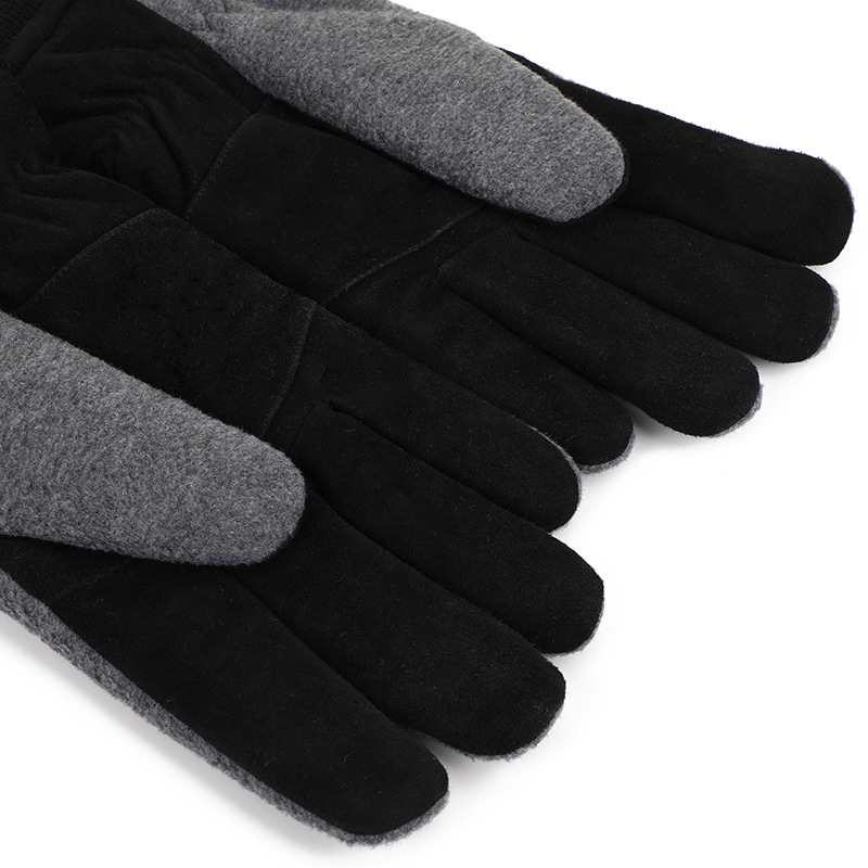 Rib Cuff Polar Fleece Gloves Warm Cycling Winter Gloves Outdoor Fleece-Lined Wind-Proof and Cold Protection Sports Gloves