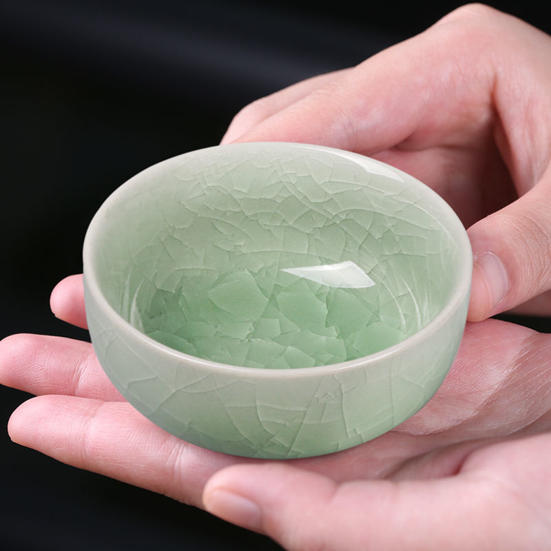 天青色汝瓷茶杯主人杯纯手工茶具单杯单个中式建盏茶盏汝窑品茗杯