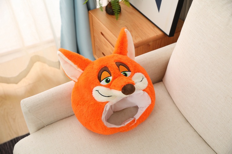 批发 橘色狐狸头套帽子 毛绒头套 拍照道具写真道具 卡通头套