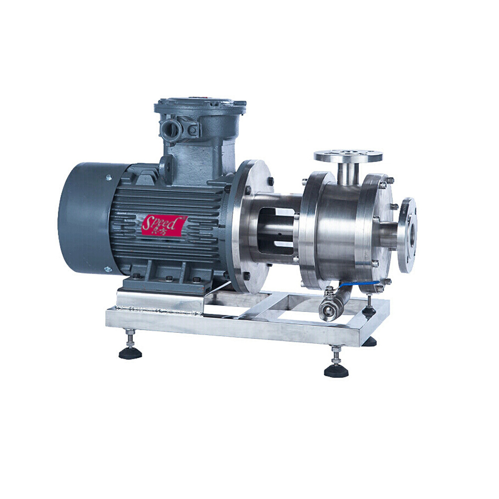 不锈钢高速剪切单级管线式料液管道均质混合乳化泵高速剪切乳化机