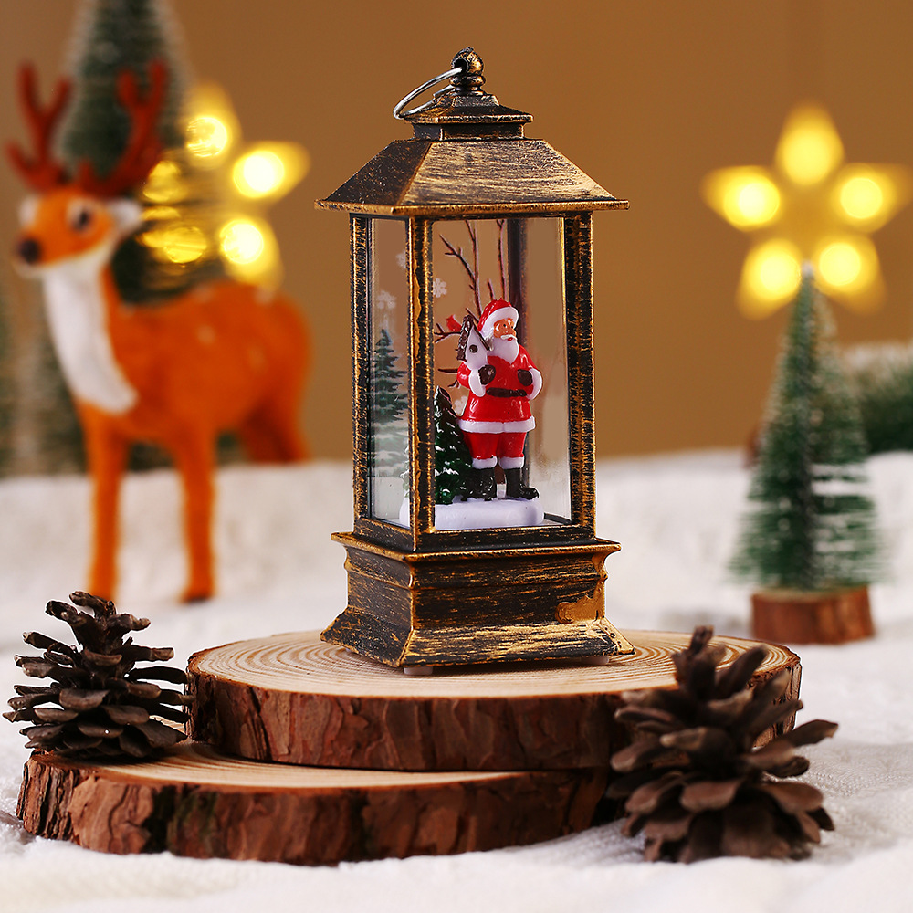 Christmas Decorations Decoration Small Oil Lamp Interior Storm Lantern Christmas Small Storm Lantern Small Night Lamp Portable LED Lamp