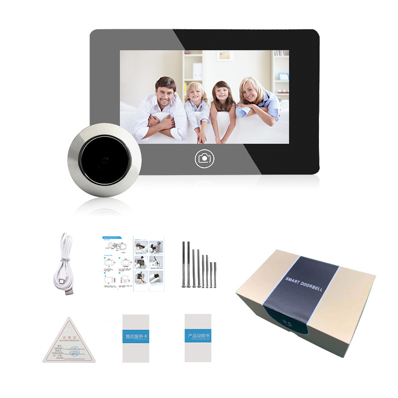 3寸智能猫眼无线可视门铃wifi电子猫眼门禁隐藏式摄像头-阿里巴巴
