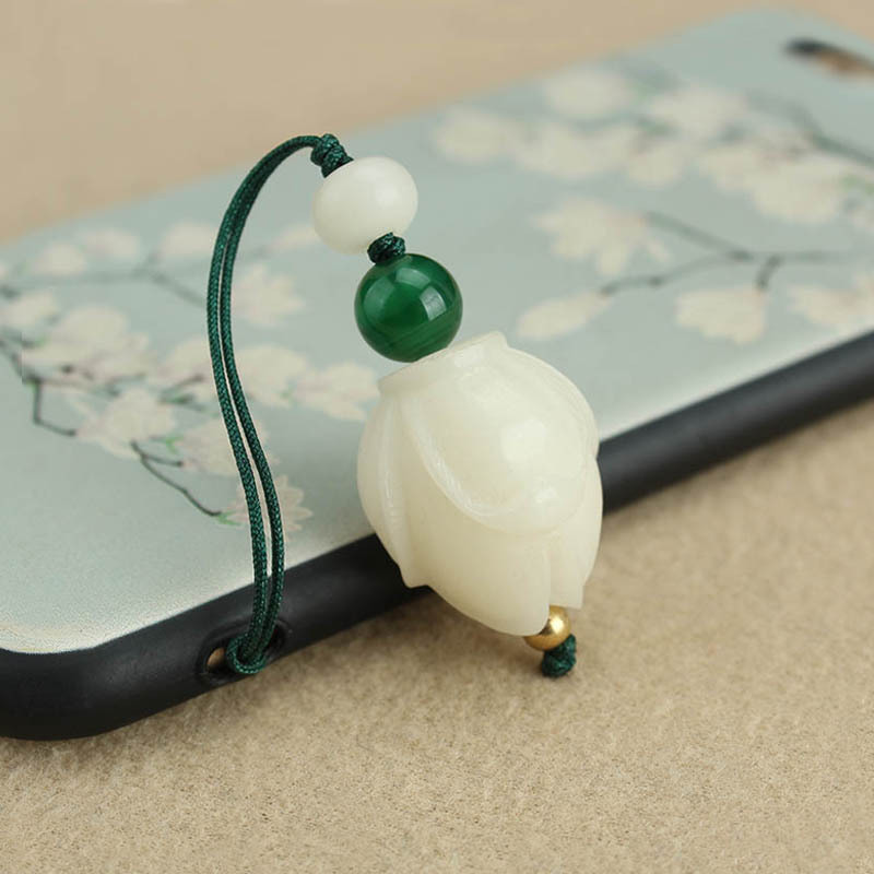 Bodhi Root Magnolia Mobile Phone Pendant Cute and Exquisite Phone Chain Lanyard Small Pendant Men and Women Creativity Pendant for Bags