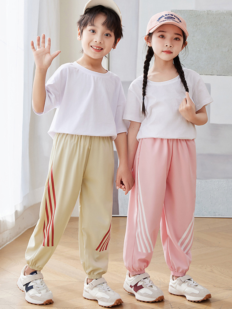 boy summer clothing pants girls‘ summer track sweatpants summer thin children casual pants trendy children‘s anti-mosquito pants