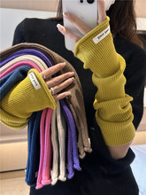 秋冬新款手套长款百搭少女护胳膊堆堆袖子手臂套袖套学生保暖针织