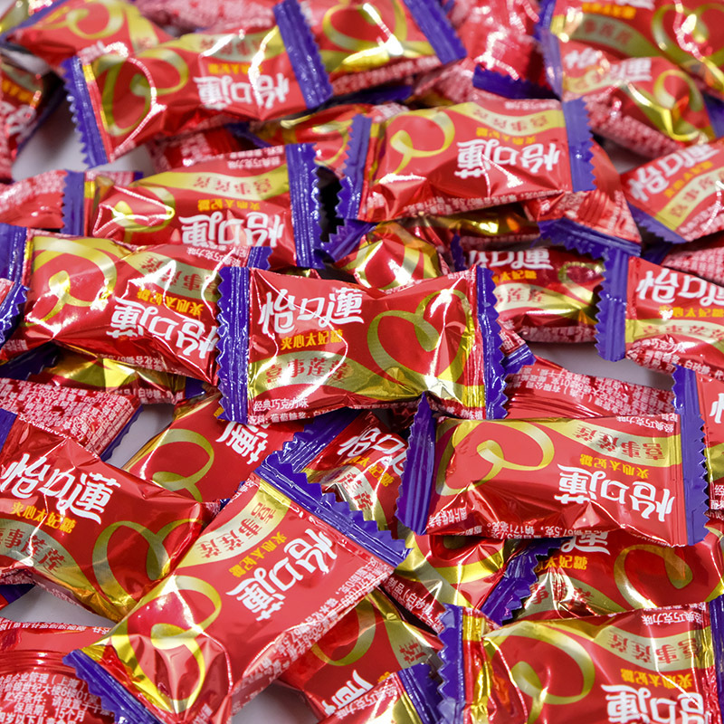 怡口莲太妃糖巧克力夹心糖果散装500g原味榛仁混合多口味喜糖零食