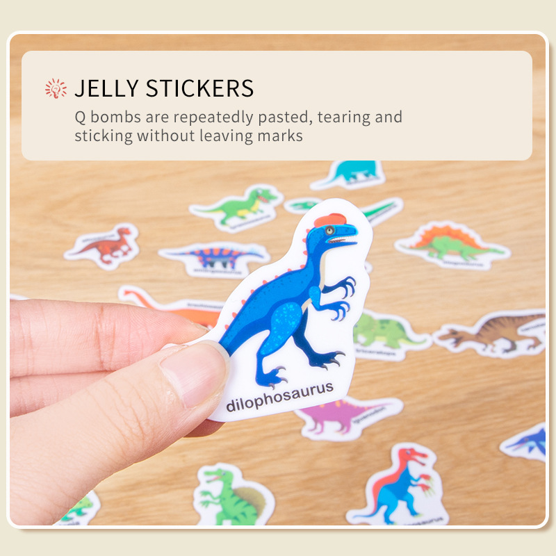 Children's Early Education Portable Quiet Jelly Sticker Book Kindergarten Enlightenment Educational Cognition Paste Book Flat