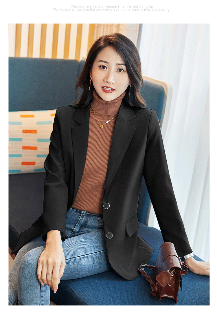 冬装新款韩版中长款小西装女式职业装套装长袖西服正装休闲外套女