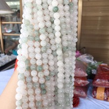 厂家批发新疆天山翠圆珠子长条散珠 冰翠手串项链玉石玉器DIY饰品