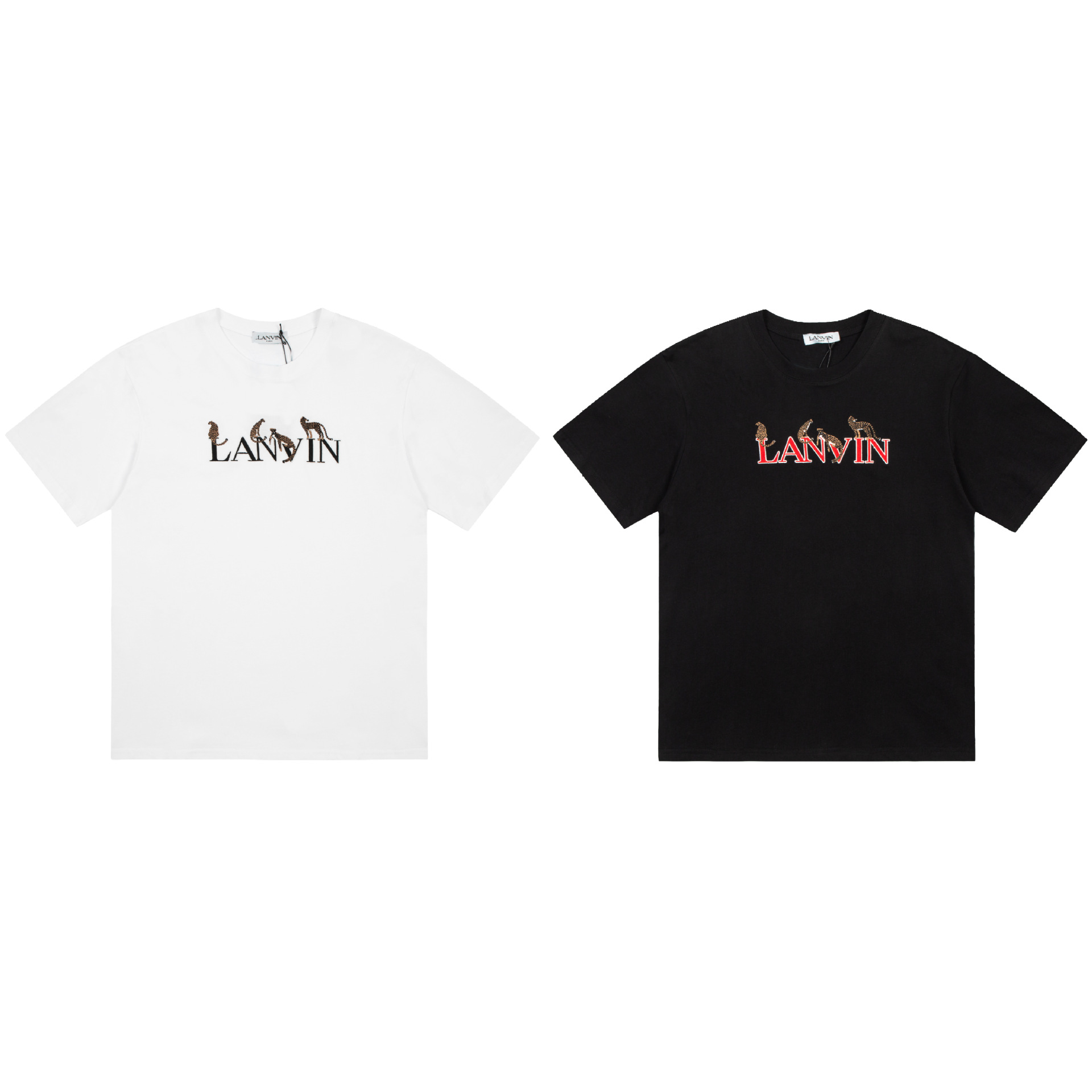 22夏季新款lanvin/浪凡明星同款刺绣短袖t恤男女同款代发批发