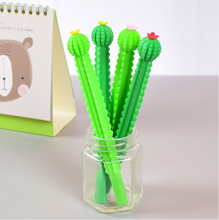 创意花朵仙人球笔中性笔0.5MM黑色签字笔办公文具学生用品批发