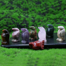 天然玉石雕刻半宝石1寸动物摆件 小企鹅多色水晶玛瑙装饰工艺品