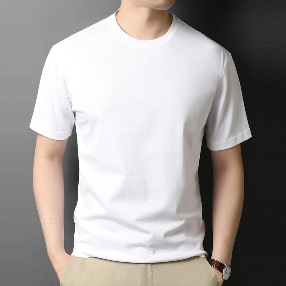 新疆棉花重磅纯棉圆领打底t恤短袖t恤男宽松夏半袖男士打底衫