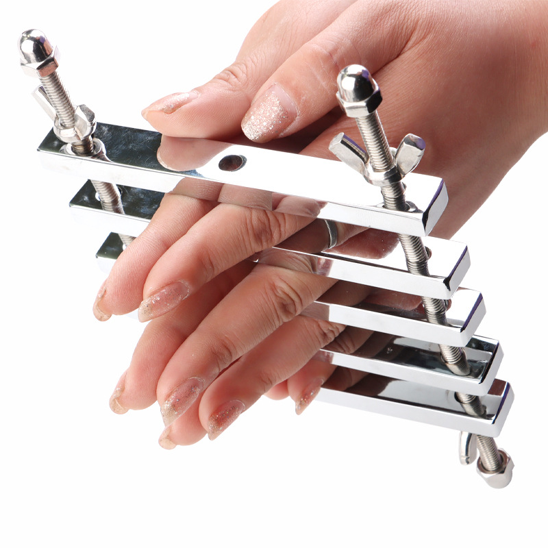 情趣游戏手指夹板不锈钢调教捆绑束缚固定sm夹板道具成人用品