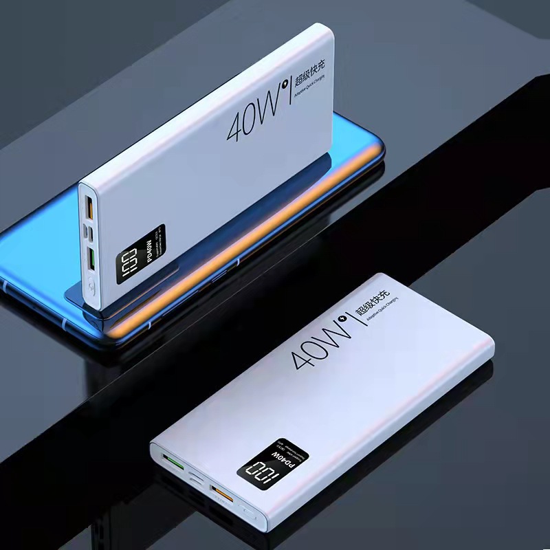New Pd40w Super Fast Charge Mobile Power 20000 MA Digital Display Thin and Portable Gift Logo Power Bank