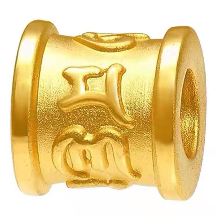 镀金六字真言吊坠配件两用款黄铜电镀仿金首饰品女士项坠项饰批发