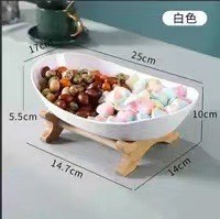 Nordic Multi-Layer Solid Wood Fruit Plate Household Restaurant Dining Table Living Room Coffee Table Snack Dish Fruit Basket Light Luxury Decoration Plate