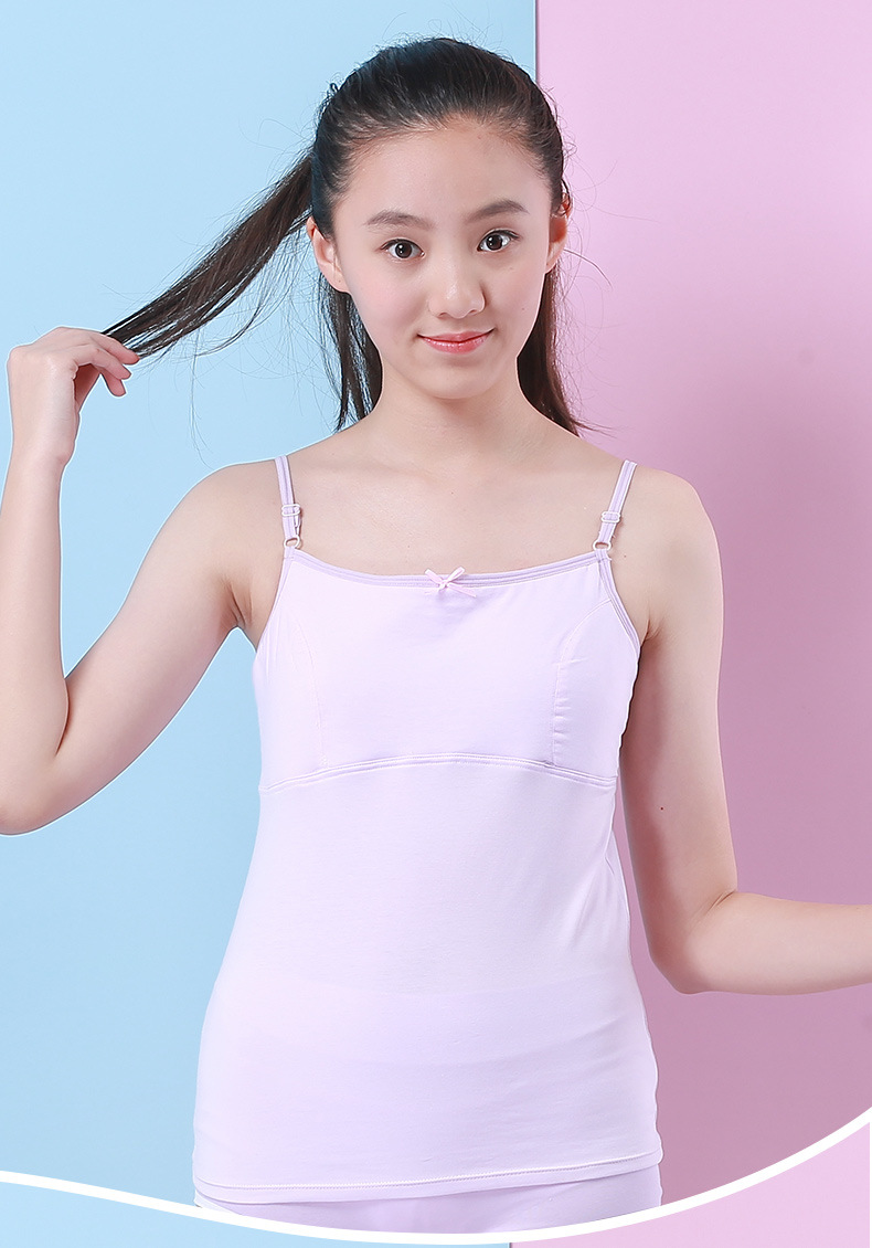 女童背心断码清仓小学初中女孩学生长款吊带衫打底内穿发育期内衣
