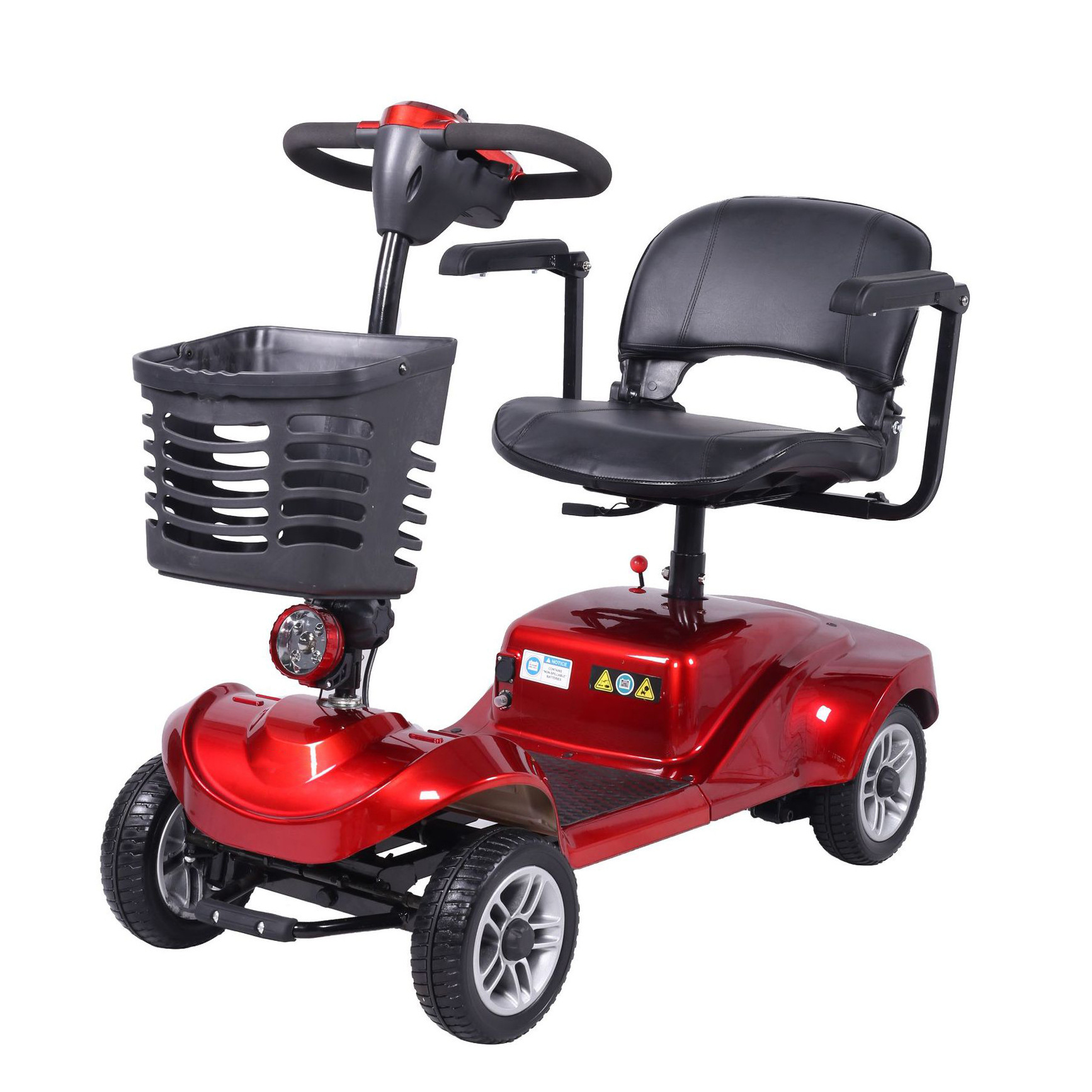 老年代步车可折叠电磁刹车老年人滑板车电动4轮代步车带篮子