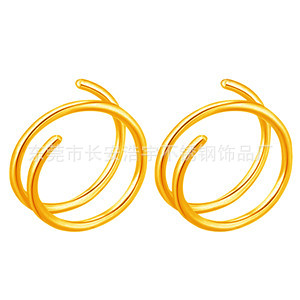 One Circle Half Spiral Nose Ring Double Ring Nose Stud Vacuum Plating Human Body Piercing Accessories Stainless Steel Nose Studs Earrings Nose Ring