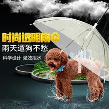 狗雨伞狗狗时尚透明雨伞出门宠物犬小狗雨披雨天遛狗牵引防淋湿