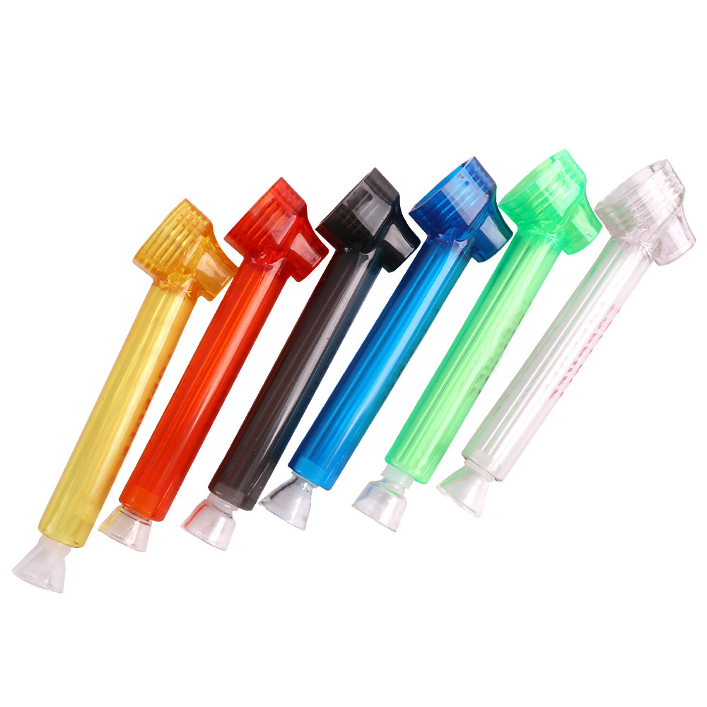 跨境热销烟斗拆卸便携塑料玻璃水烟斗toppuff管盖子烟具配件批发