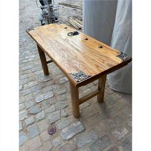 老榆木桌子实木板复古茶桌茶台长条餐桌家用原木桌面吧台长桌书桌