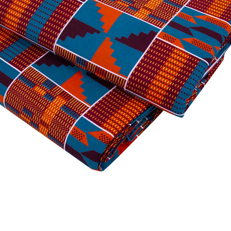 Foreign Trade African Fabrics Kente Cotton Cerecloth African Batik Double-Sided Printed Cloth Dutch Wax