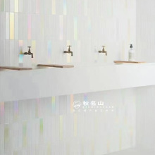 北欧幻彩瓷砖小白砖网红卫生间厕所浴室吧台厨房墙长条手工艺术砖