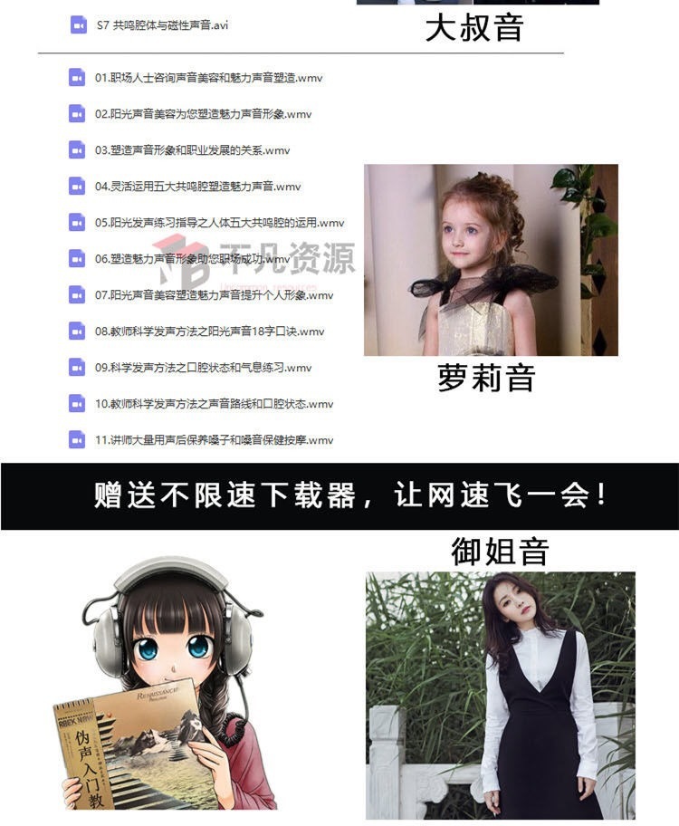 伪音教程 伪声变声自学视频资料入到精通男伪女女伪男 声优配音