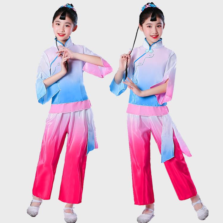 月愿舞蹈服装小荷风采儿童古舞蹈服新款女童秧歌服月愿手鼓道具