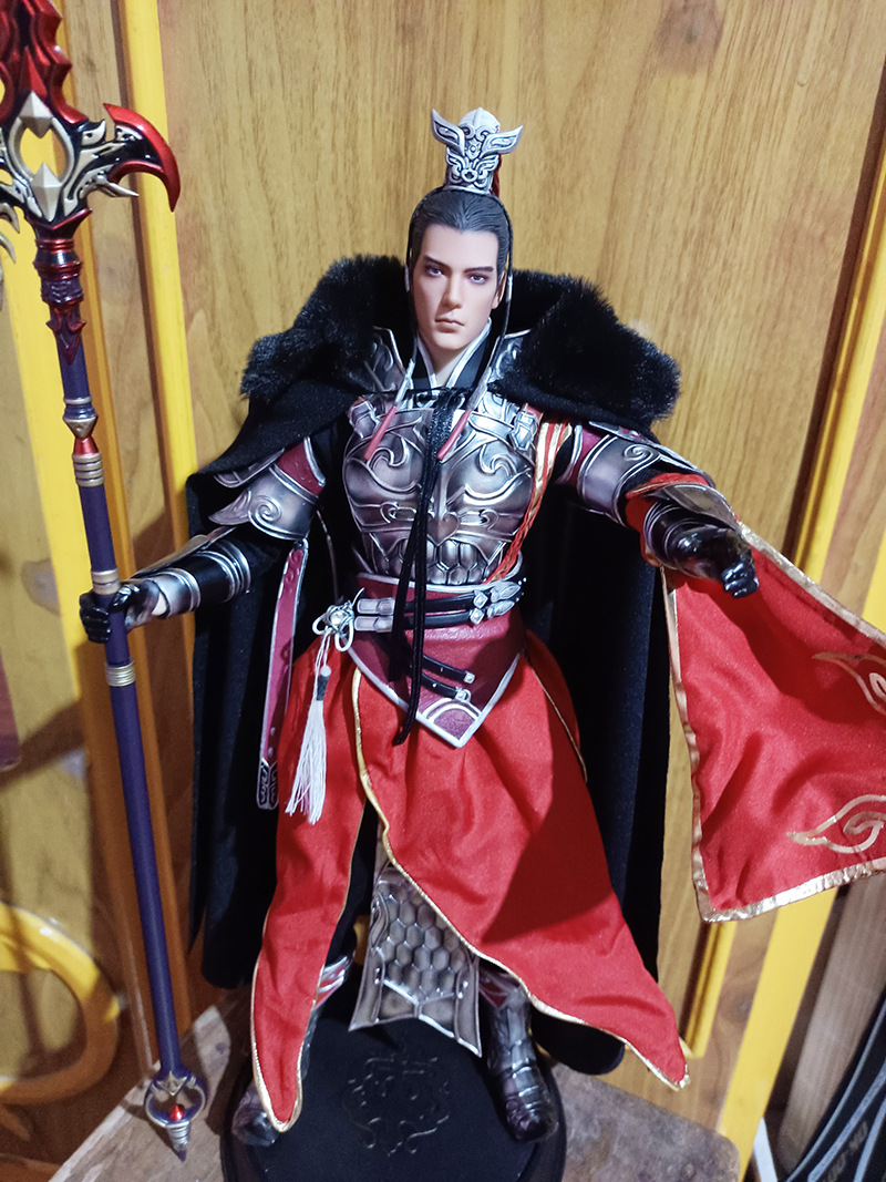 1:6娃衣兵人天策斗篷可活动手办衣服黑色毛领披风古代复古6分3分