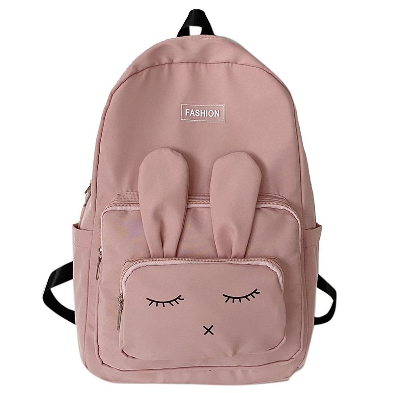 Schoolbag Women's New Japanese Style Shy Rabbit Ears Student Backpack College Style Cute Cartoon Primary and Secondary School Schoolbag