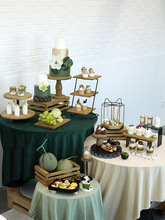 BTV4森系甜品台蛋糕架组合 木质蛋糕盘复古风格 茶歇点心架 欧式