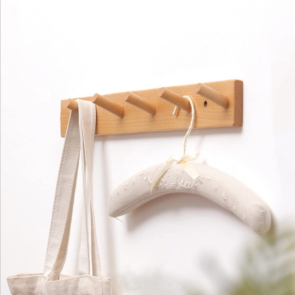 木质挂钩玄关门后挂衣钩墙壁壁挂衣服挂衣钩排钩木质挂衣钩