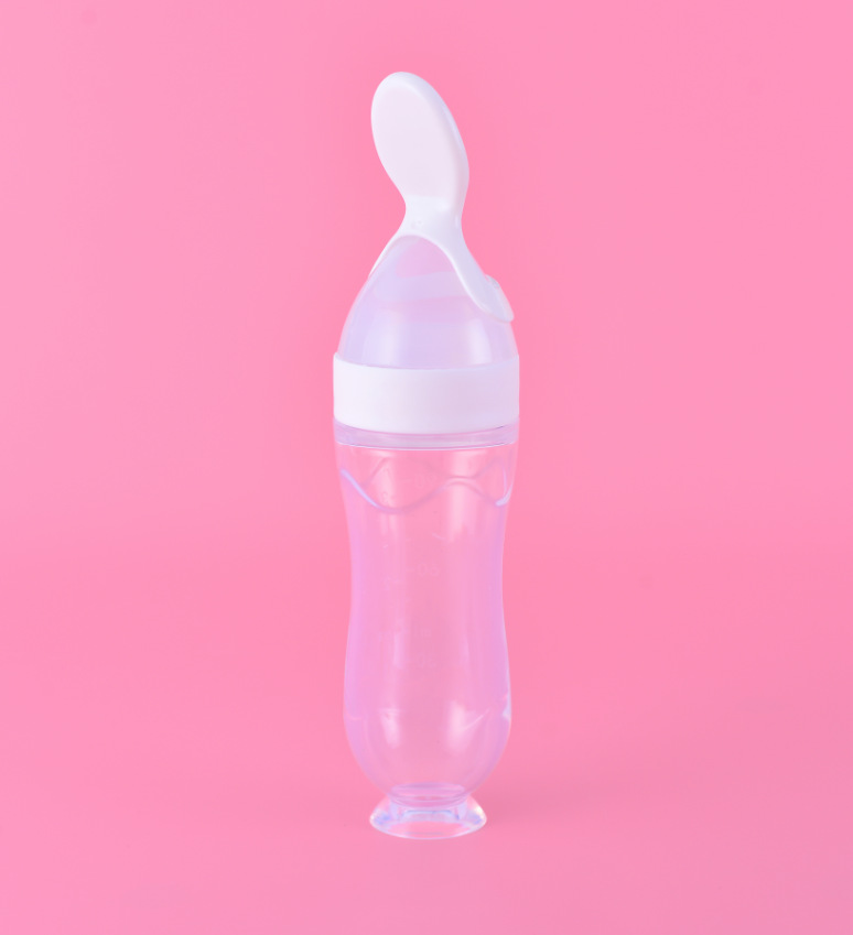 Factory Direct Sales Baby Food Supplement Feeding Bottle Rice Paste Bottle Squeeze Spoon Baby's Feeding Spoon Suction Cup Rice Cereal Feeding Feeding Bottle