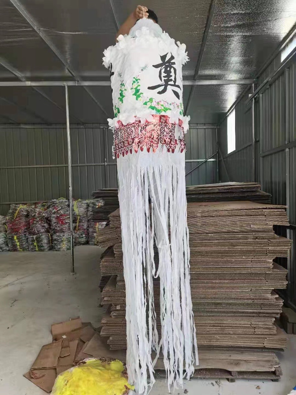 厂家大三层直筒布帆寿奠孝灵堂布置引魂帆招魂幡清明祭祀挂青乾龙