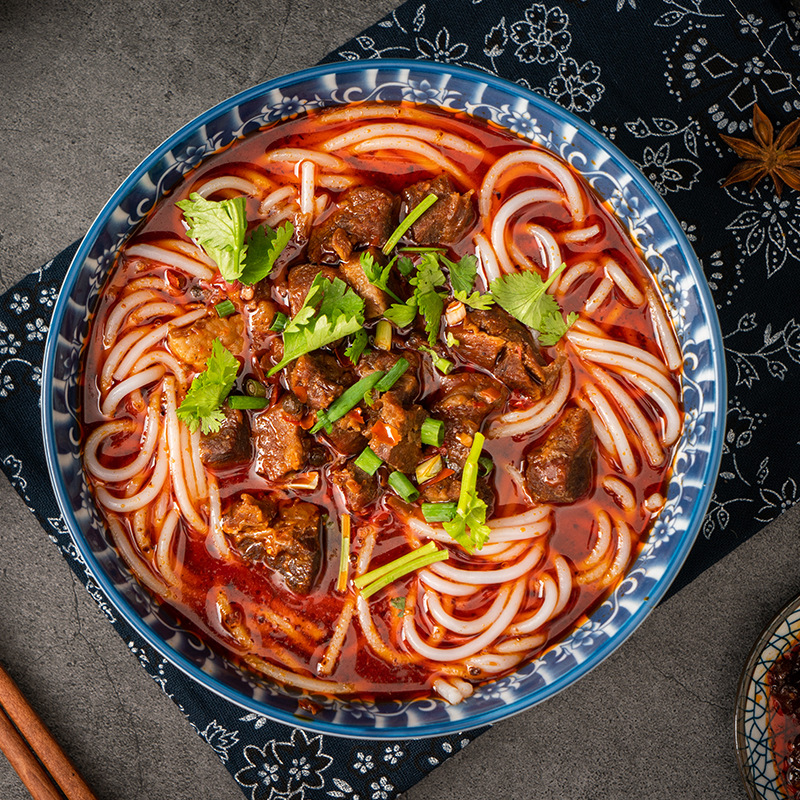 重庆特产地方美食合川红烧麻辣牛肉米粉米线三人家庭装速食带臊子