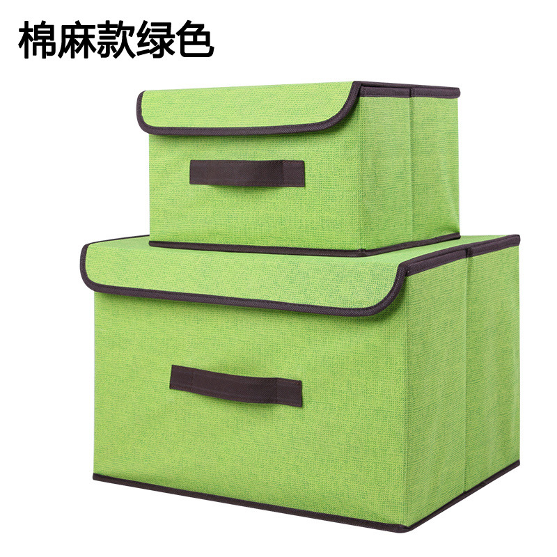 Home Fabric Foldable Linen Cotton Finishing Box Multi-Purpose Non-Woven Dust-Proof Storage Box Dormitory Contents Storage Box