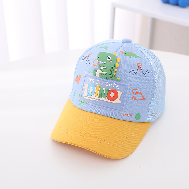 Children Dinosaur Hat Summer New Boys and Girls Handsome Mesh Cloth Cap Cartoon Baseball Cap Female Color Matching Sun Hat