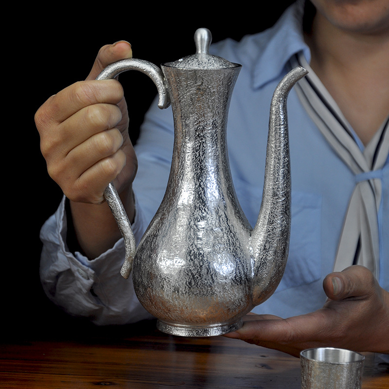 汉达手作锡酒壶酒具套装纯锡热温酒器老式家用中国风白酒高档酒罐